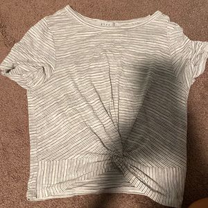 Gray and White striped crop top